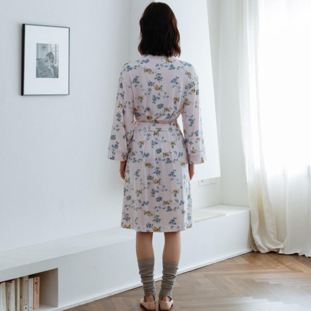 Frenchiel Micro Modal Lilac Robe Cream  Fwgn303n 