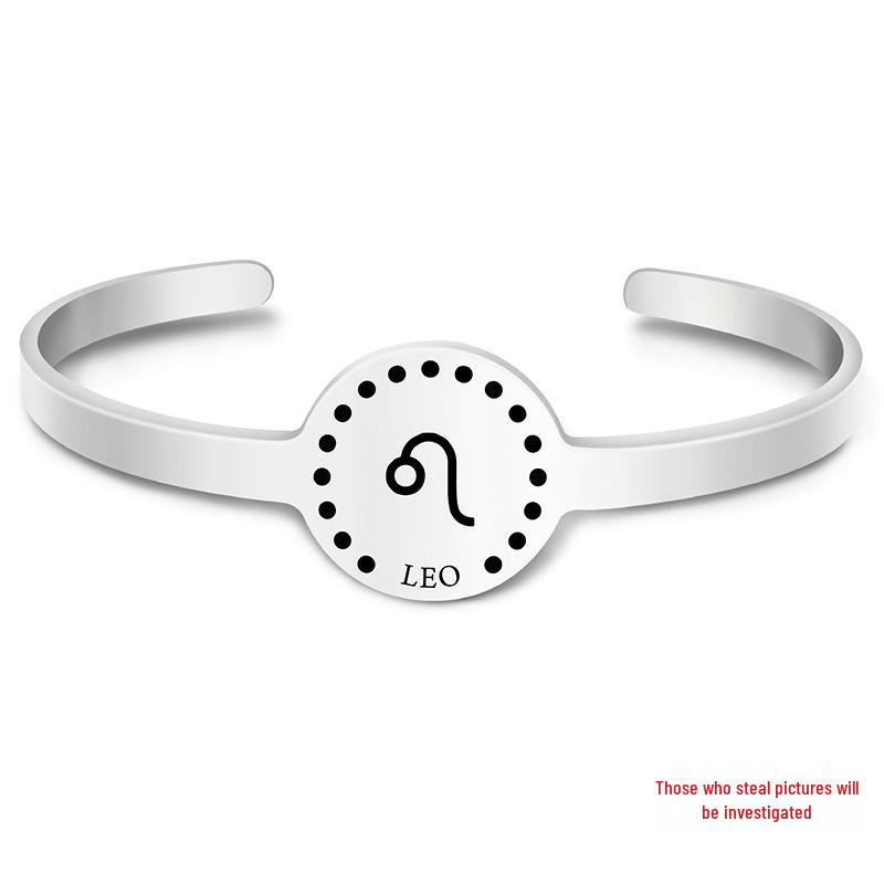 Twelve Constellations Stainless Steel Bracelet - Engraved Titanium Christmas & Birthday Gift