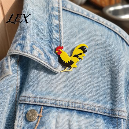 Cute Farm Brooch Chicken Rooster Pin, Acrylic Lightweight Farm-themed Jewelry Animal Jewelry, for Backpacks Hats Jackets Thanksgiving Funny Accessory