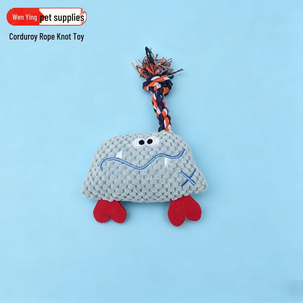 Sound-Making Plush Dog Toy - Durable Teething Rope Doll for Medium and Small Dogs