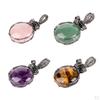 Crystal Pendants Quartz Oblate Necklaces Pendant without DIY Necklace Jewelry Making