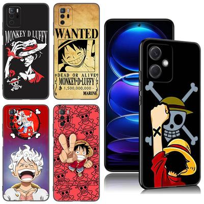 Funda de Teléfono de Silicona Negra de Anime One Piece Luffy Para Xiaomi Redmi Note 10 11 11S 12 13 4G 8 9 11T Pro 5G Plus 8T 9S 10S 12S