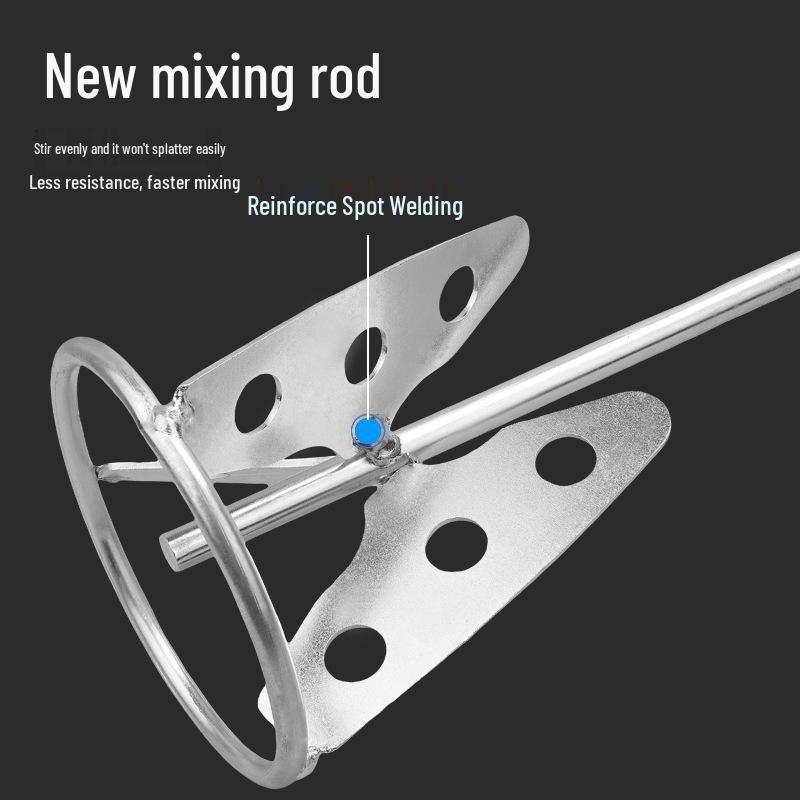 Stainless Steel Mixing Rod for Mortar, Plaster, Putty - Compatible with Hammer Drills