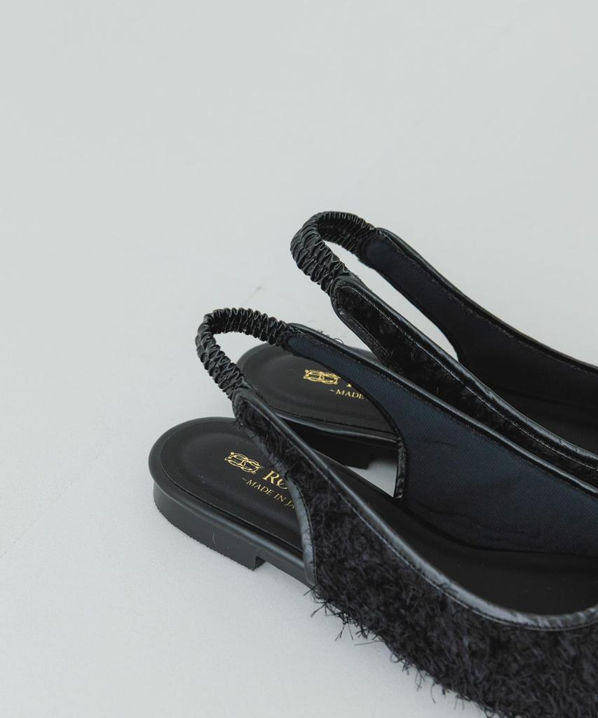 Rodesco Riemenmule mit Fellrücken in Größe 38 Damenpumps, Japan, XXA6-2HU2601 Schwarz,