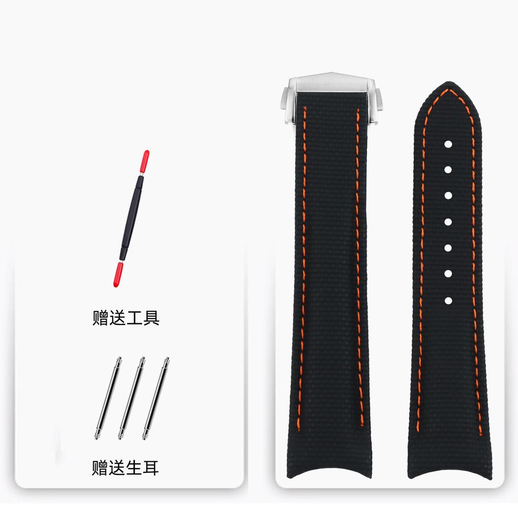 21mm Curved End Fluorou Rubber Watchband for Omega 217.30.42/217.32.42 NEW SEAMASTER 600 Waterproof  Folding Clasp Strap Bracele