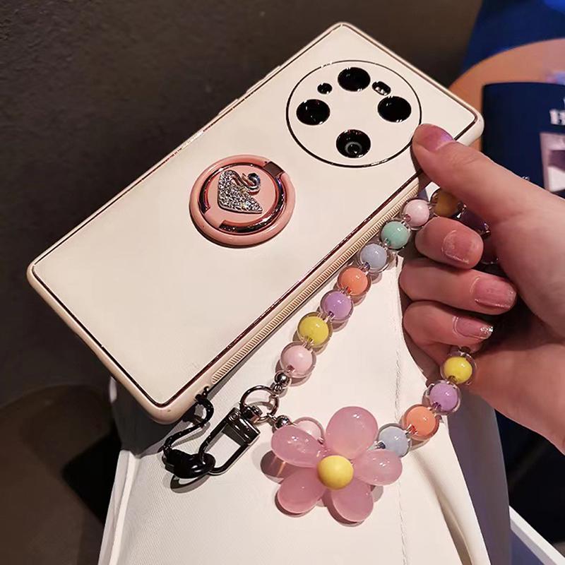 1Pc Colorful Flower Beaded Mobile Phone Charm Strap Chain Lanyard Women Girl Jewelry Phone Holder Beads Pendant