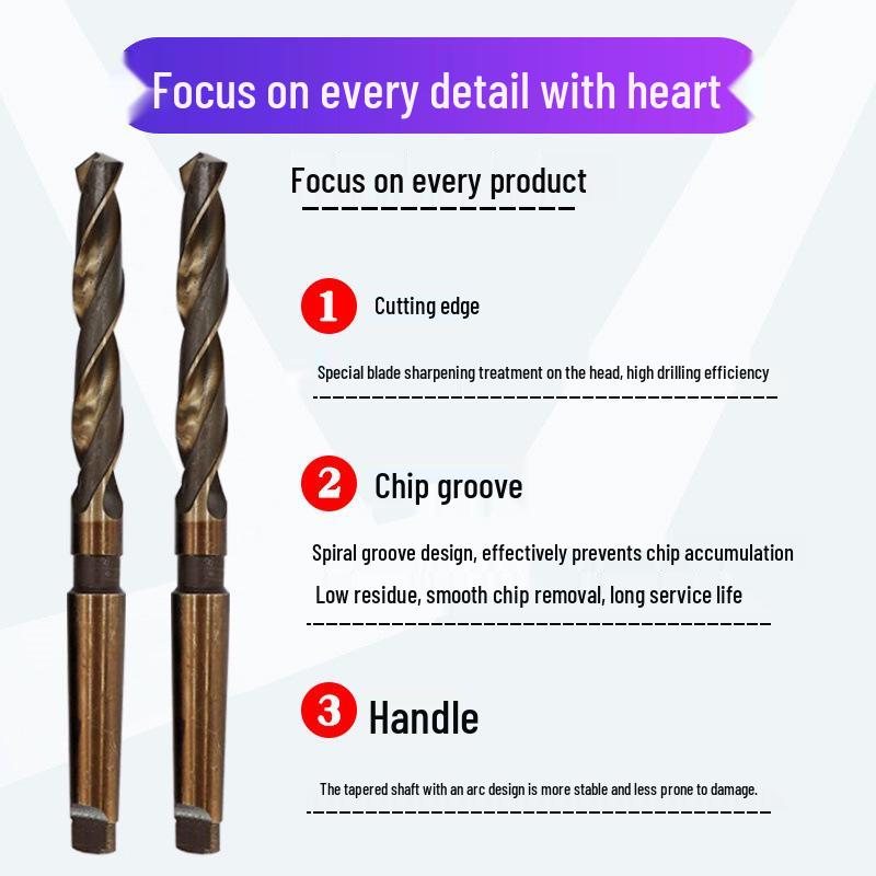 M42 Cobalt High-Speed Steel 14.5mm Taper Shank Twist Drill Bit for Stainless Steel Drilling