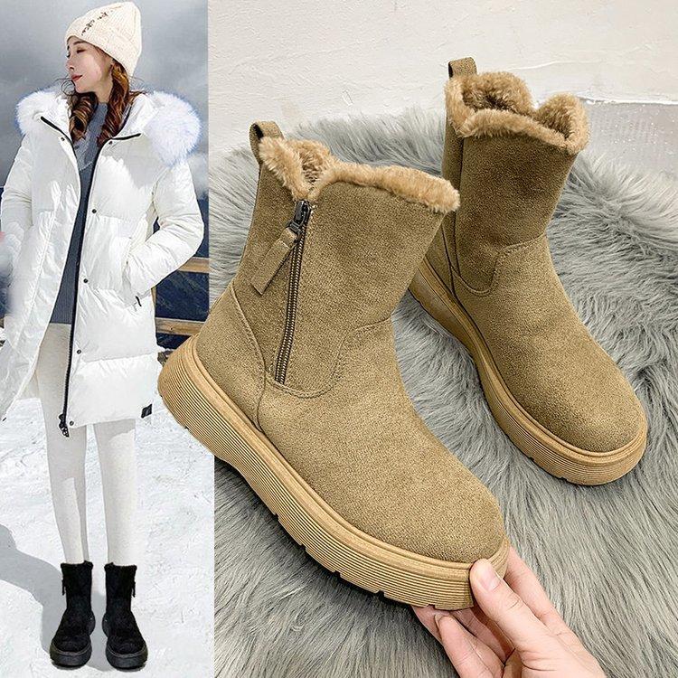 Popular snow boots for women 2024 new winter fashion trend warm and plush thick casual boots anti slip classic cotton shoes