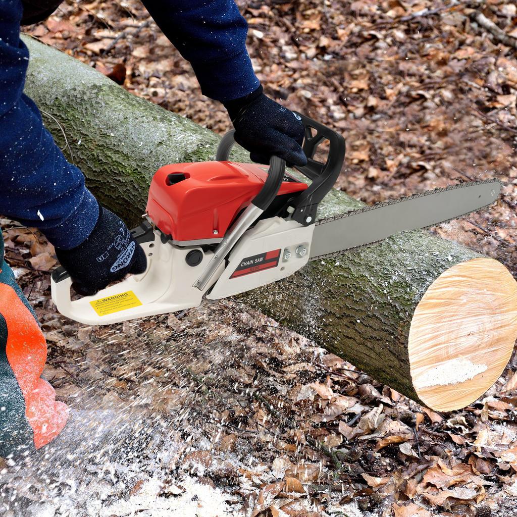 22 Inch 52cc Gas-Powered Chainsaw Single Cylinder, Air-Cooled, 2-Stroke Chainsaw Cutting Wood For Forest Harvesting