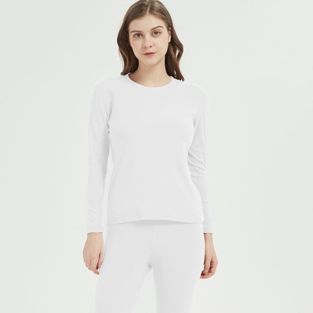 Schwarz & Weiß Rundhals Gebürstetes Thermounterwäsche-Set: Unisex Elastische Einfarbige Warmwäsche