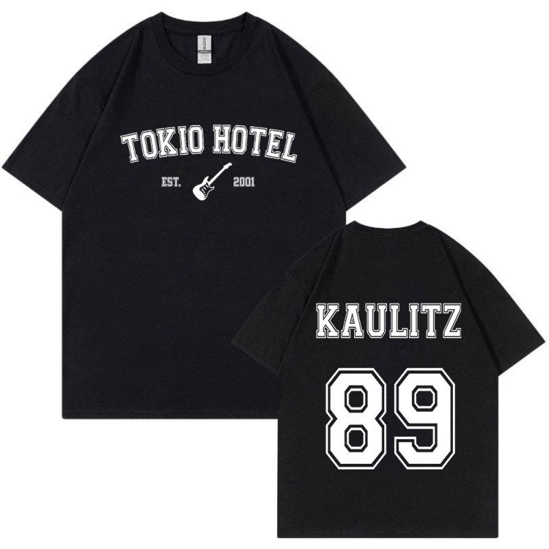 Tokio Hotel Tom Kaulitz T-Shirt Uomo – Maglietta Girocollo Cotone Nero – Taglie Dalla S Alla 5XL (HC1355 Black XXL)