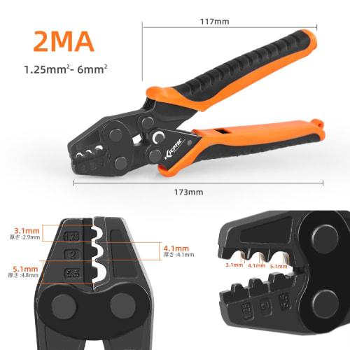 KF CPTEC Crimping Tool, Crimps 1.25-6mm? Bare Terminals and Copper Connectors, JIS Compliant, KF-2MA