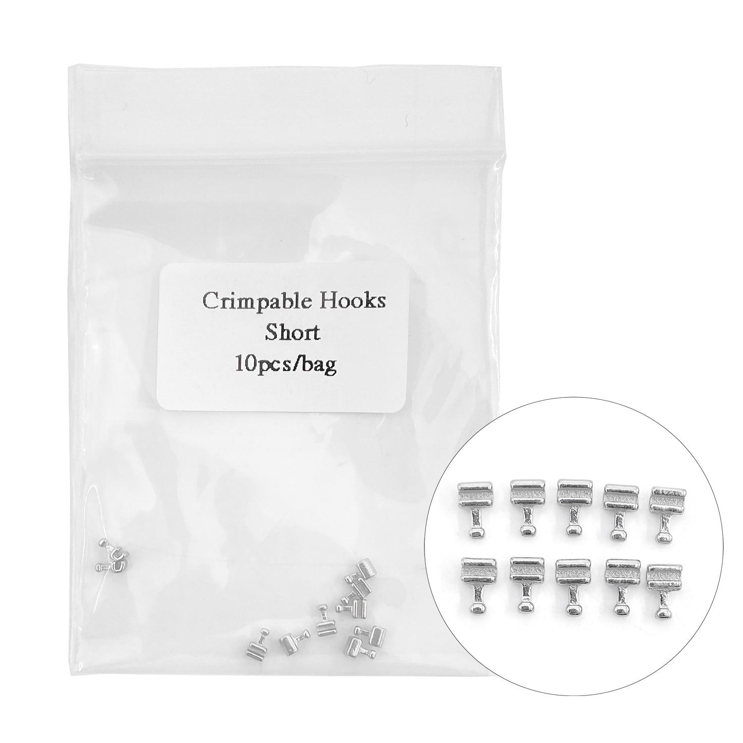 

10 шт./упак. стоматологические ортодонтические обжимаемые крючки длинные/короткие/стоп-типа Short Type