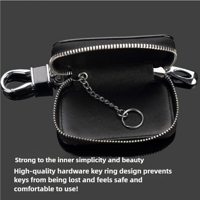 Leather Car Key Case Protection Auto Key Bag Key Chain Cover For Hilux Prius Auris Corolla Camry Auto Accessories