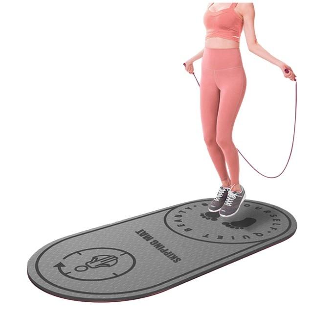 

Коврик для йоги 8 мм, коврик для прыжков со скакалкой, бесшумный пол, тпе, скакалка, оборудование для тренировок на полу серый