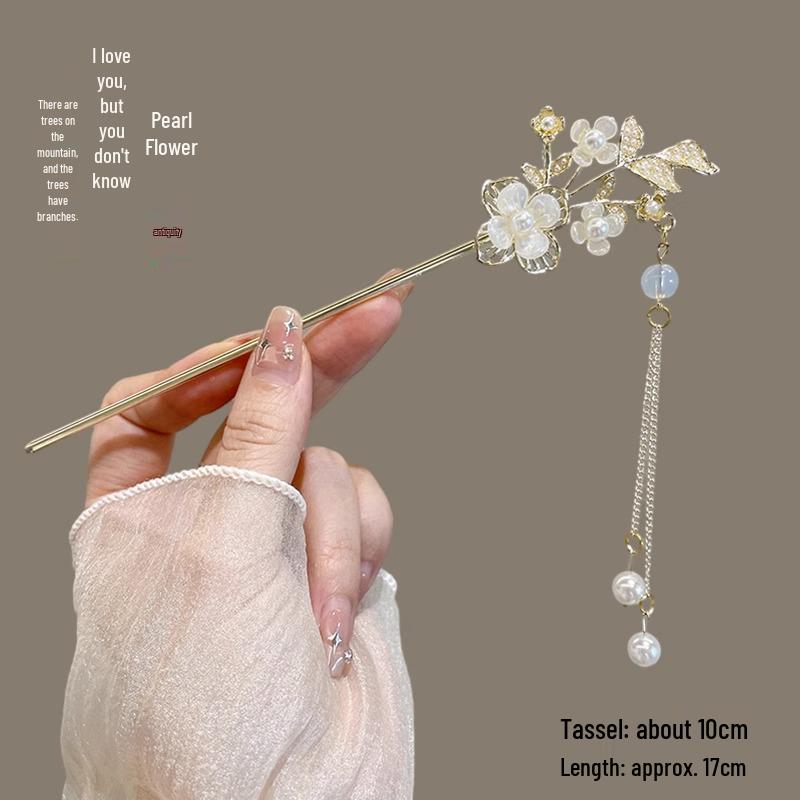 Maiglöckchen Quasten Haarnadel für Damen: Elegante Hanfu-Kopfbedeckung im antiken Stil