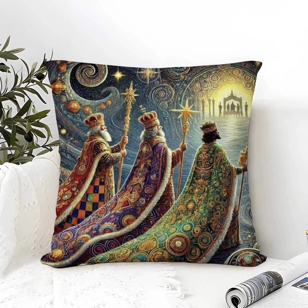 Cartoon Children'S Illustrations Religious Prints Pillow Case Linen Pillow Case Sofa Home Decor Cushion Cover Cushion Cove