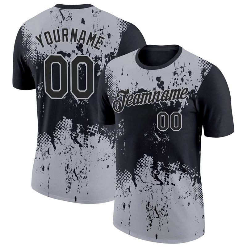 Individuelles Name Nummer 3D Farbblockmuster T-Shirt Neues Design Pop Herren Fußball Kurzarm Oberteile Schnelltrocknend Unisex Individuelle T-Shirts