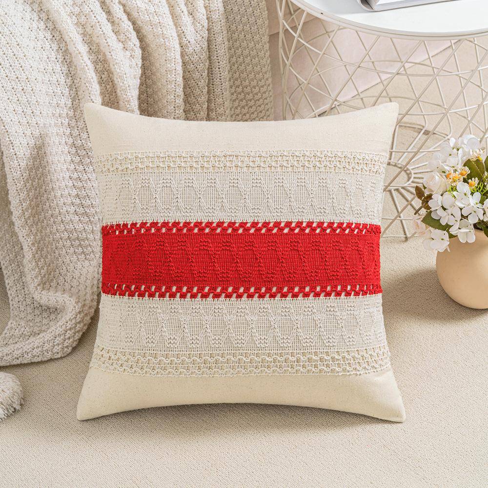 

Подушка с хлопковой нитью, в стиле американской пасторали, для дивана в гостиной, плетеная подушка, наволочка из хлопка и льна с ретро-имитацией 30 * 50cm without core