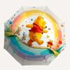 Winnie the Pooh, Rainbow Bridge Automatic Opening and Closing Umbrella - 8 Ribs Portable Folding Umbrella with Plastic Handle, Suitable for