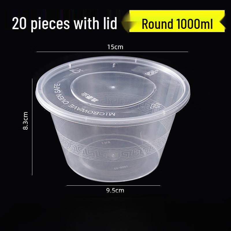 

ZISIZ Disposable Plastic Takeout Bowls with Lids