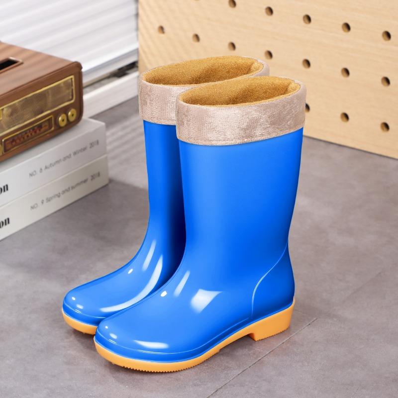 Women's high rain boots labor boots lightweight PVC non-slip mesh yarn inner women's rain shoes back kitchen cleaning water boots rubber shoes