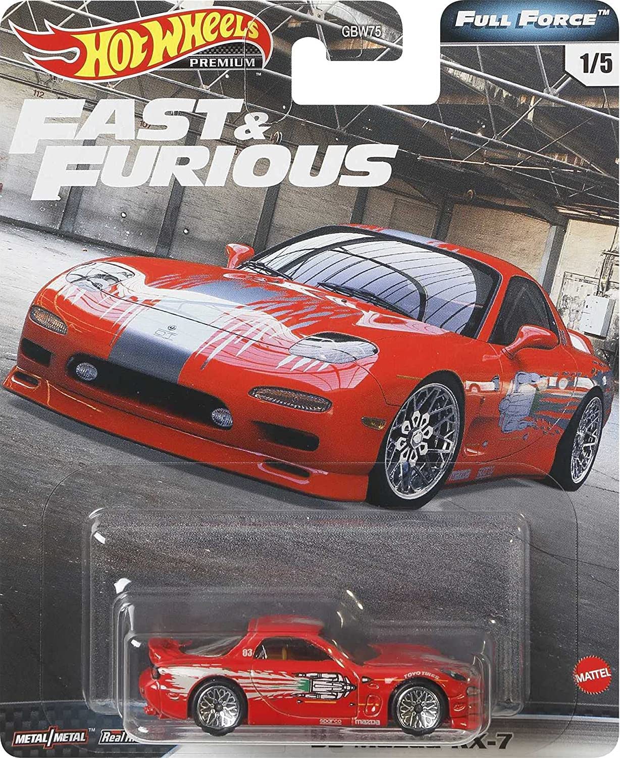 

Hot Wheels Mazda Форсаж Full Force 95 RX-7, [красный] & 1/5