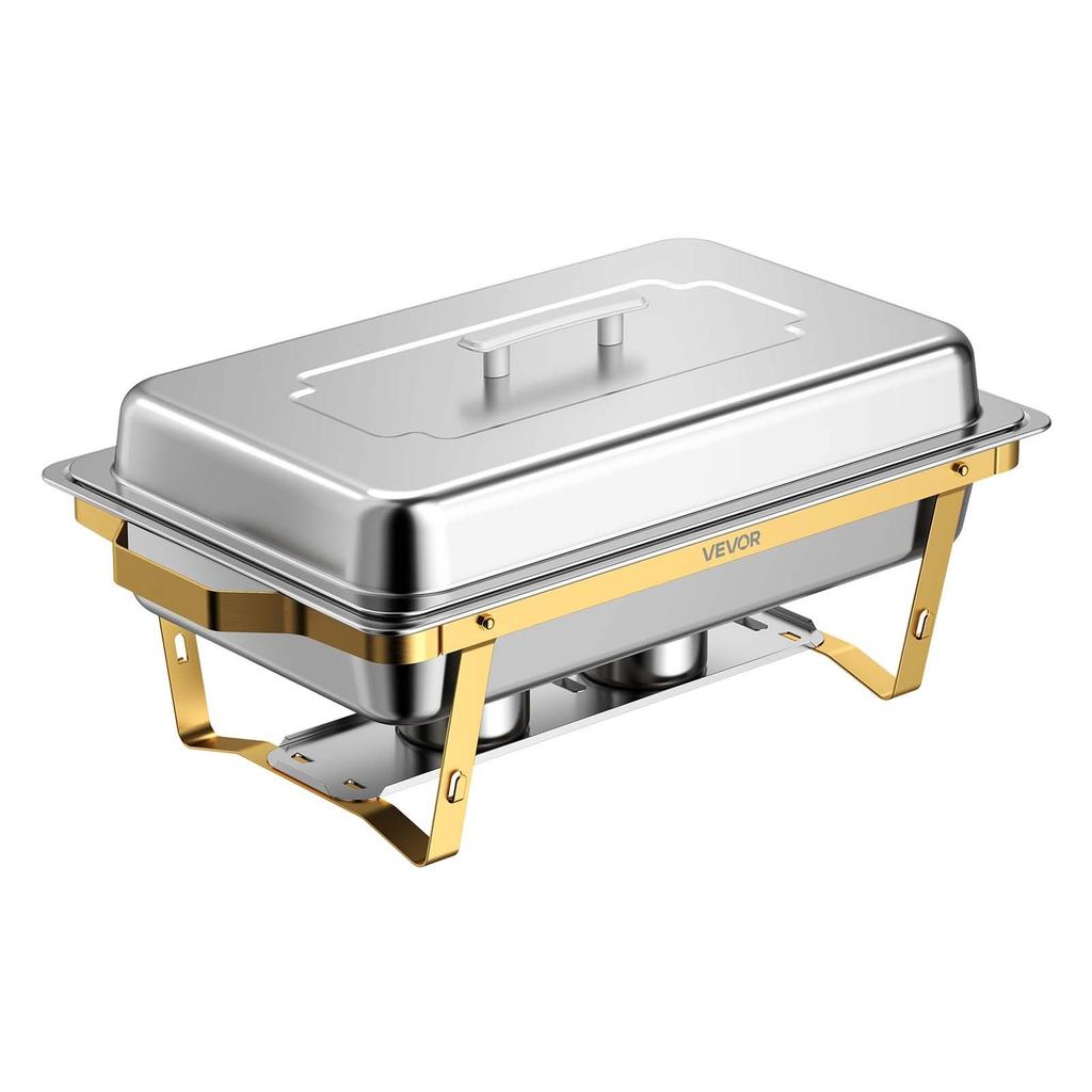 4 Packs Chafing Dishes for Buffet Set, 8.5L Stainless Steel Chafer, for Banquet Party Wedding, Rectangle Buffet Server and Warmer, with 4 Full Size