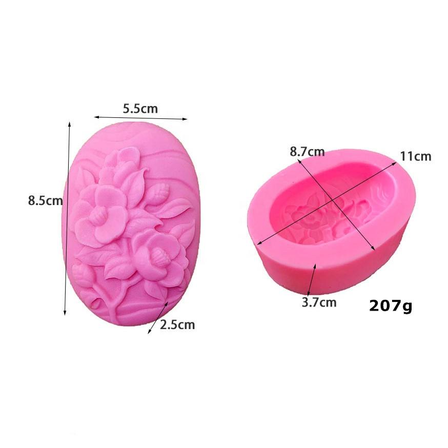 Factory Cheap Popular 3D Classic Big Nice Taurus Flower Leaves & Buds Graphic Silicone Handmade Loaf Soap Candle Ornament Mold