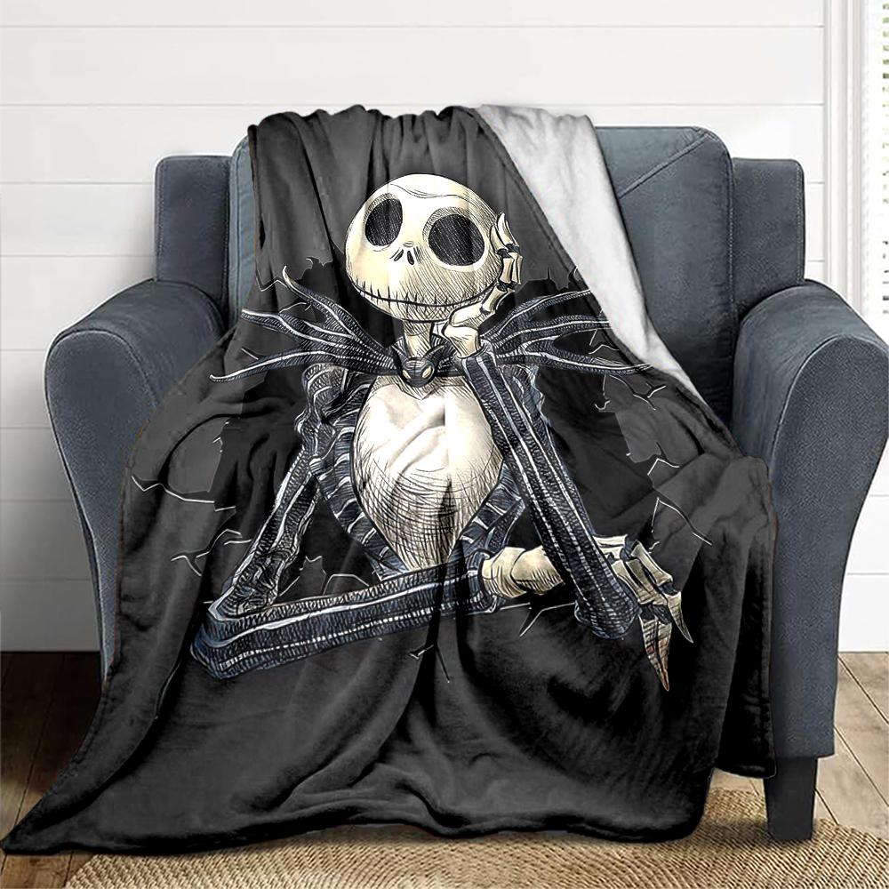 1Pc Jack Skellington'S Breakthrough Blanket Soft And Comfortable Casual Warm Camping Travel Christmas Halloween Xmas Gift M924515