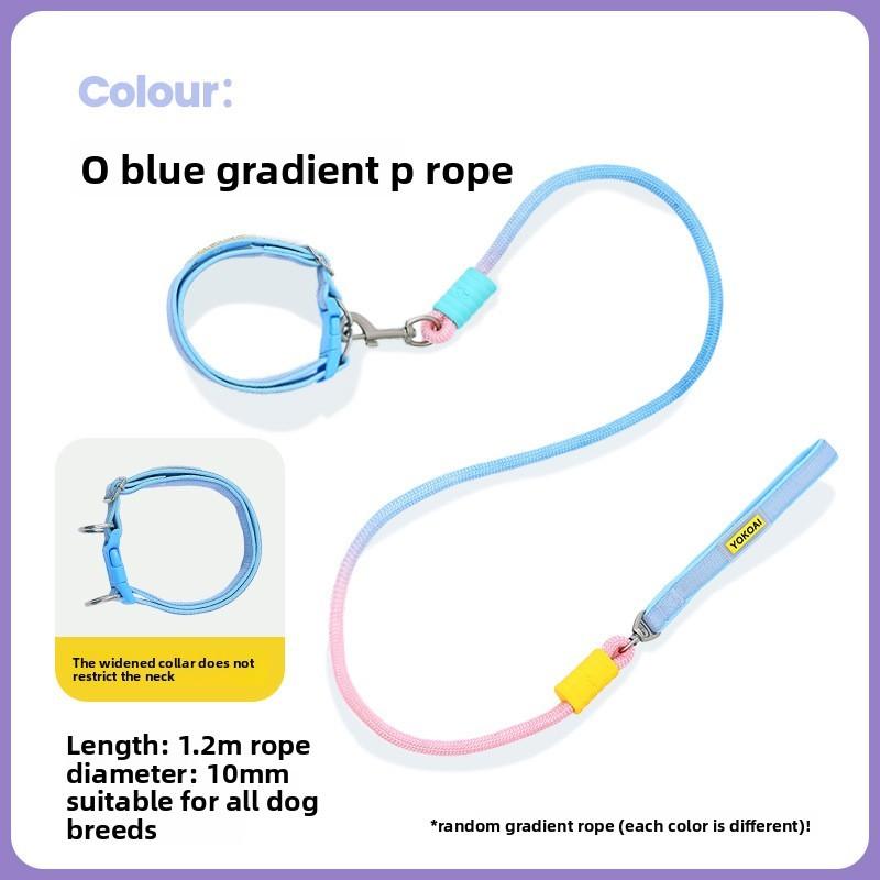 Dog Traction Rope Collar 2 In 1 Design With Nonrestrictive Wide Nylon And Silicone For Daily Use