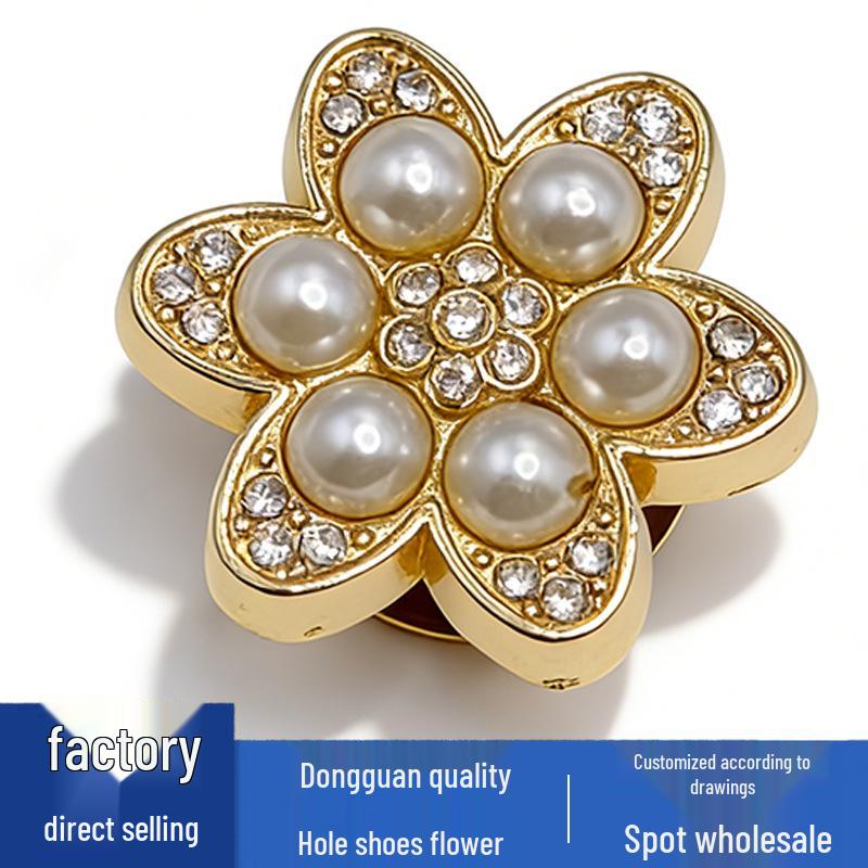 Shoe Flower Accessories: Metal Rhinestone Pearl Buckles & Decorations