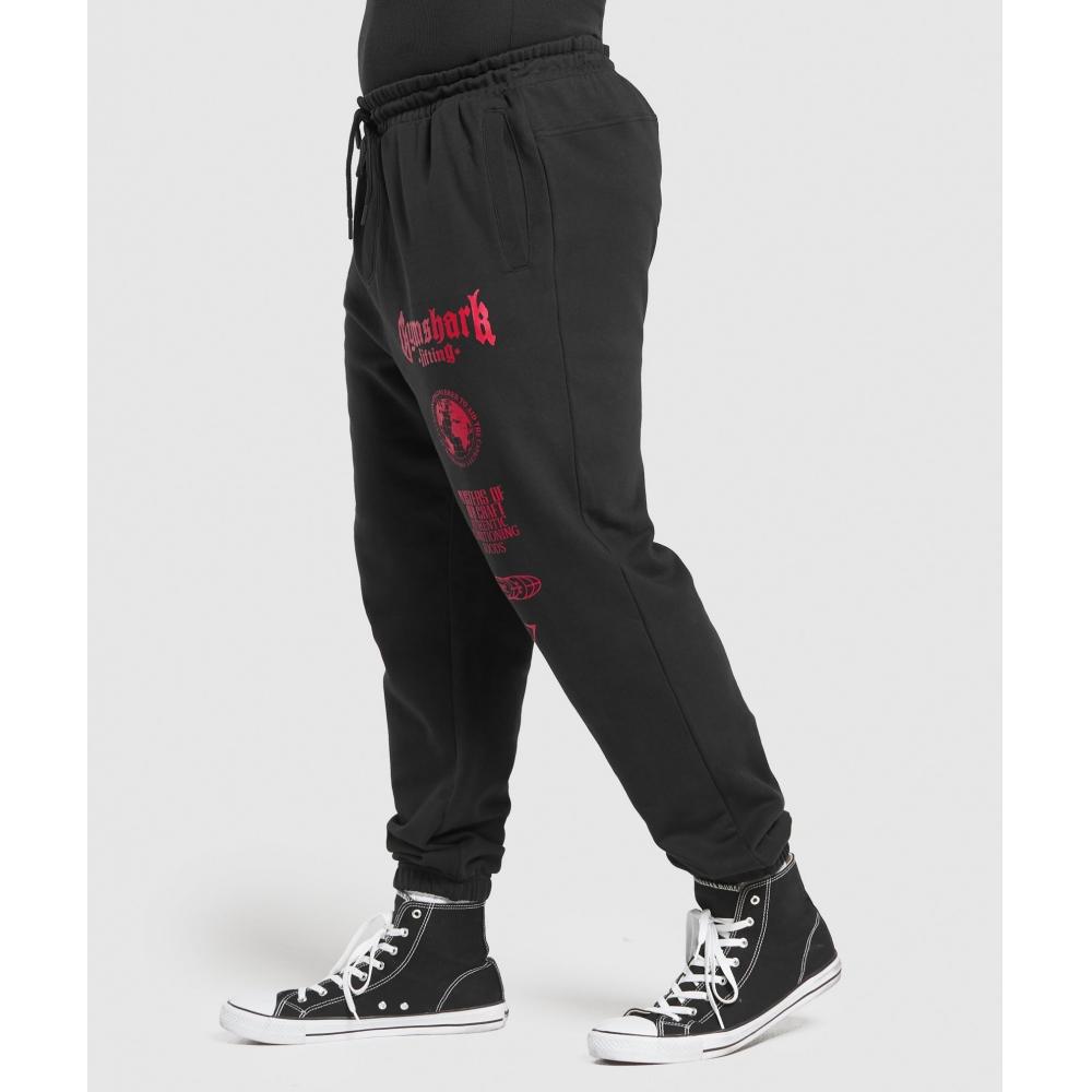 Gymshark Global Lifting Oversized Essential Joggers Black Conditioning Red A5a8k Bc1d
