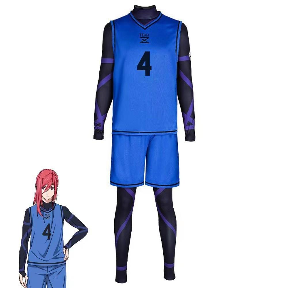 Maglia da prigione blu Jieshi una ape schiena set sportivo cosplay tuta per giochi di ruolo