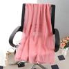 Sciarpa grande da donna in cotone e lino di colore puro: Foulard musulmano primaverile/estivo, telo mare, scialle con protezione solare