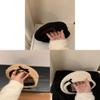 Beanie Hat Women Winter Warm Knit Cotton Blend With Bow Decor For Casual Wear