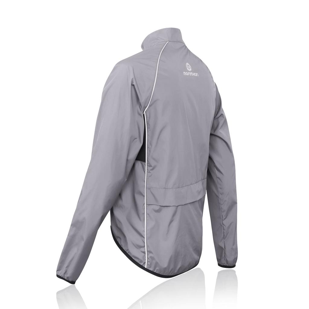 Morethan Long Sleeve Cycling Jacket Windbreaker Men's (L/Gray) Autumn/Winter (Lightweight/UV Protection/Back Pocket/Storable) WVP-005