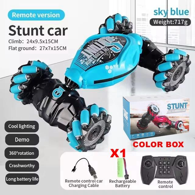 Rc Drift Car With Music Led Lights 2.4g Gesture Radio Remote Control Spray Stunt Car 360° Rotating Climbing Car Toys Gift