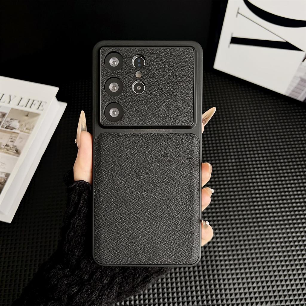 For Samsung Galaxy S26 Ultra Case Precise Cutouts Textured PU Leather Coated PC + TPU Phone Cover