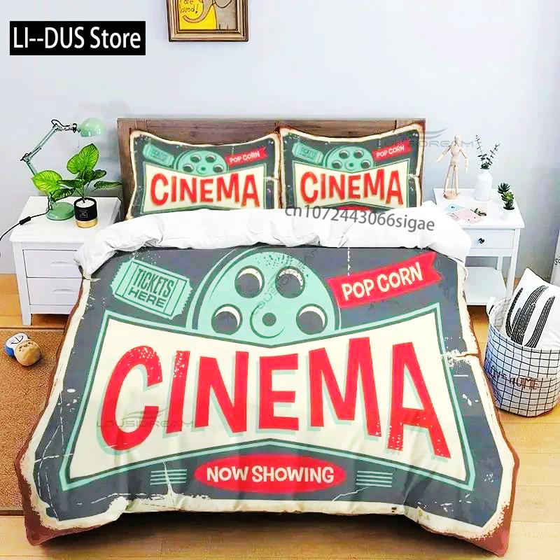 Movie Film Clap Board Patterns Comforter Bedding Set,Duvet Cover Bed Set Quilt Cover Pillowcase,King Queen Size Bedding Set