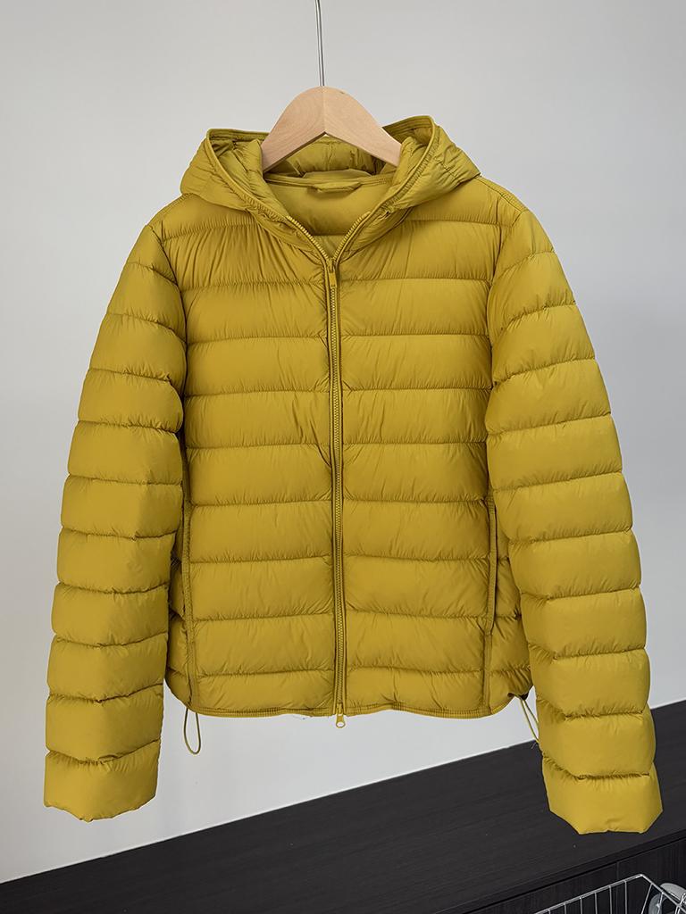New white duck down light down jacket women's short hooded loose and thin ribs thermal jacket