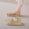 Pregnant women's flat-soled sandals women's new summer wear versatile elastic band with skirt cool slippers
