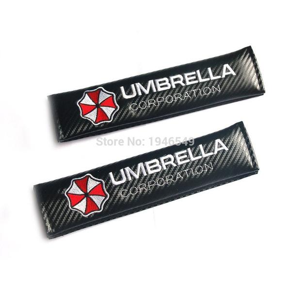 2 sztuki Umbrella Corporation Carbon Fiber Car Seat Belt Pad Shoulder Cover Truck