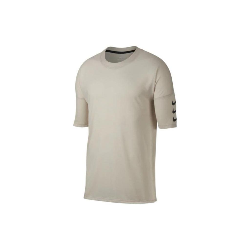 Nike Run Division Solid Quick-Dry Comfortable Sports Casual Crew Neck Short Sleeve T-Shirt Men Tops Off-White 928542-008