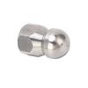 5000PSI High Pressure Washer Nozzle Pipe Dredging Cleaning Nozzle Stainless Steel Jetter Nozzle Ball Head Front 1 Rear 3 Holes G3/8in