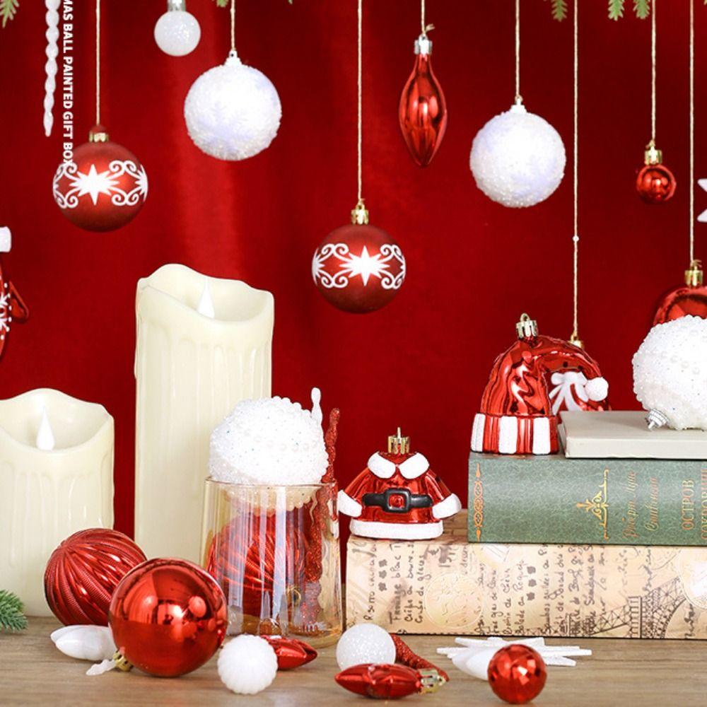 45PCS Gingerbread People Christmas Gingerbread Man European Style Plastics Christmas Tree Ornament DIY Painted Ball Multicolor