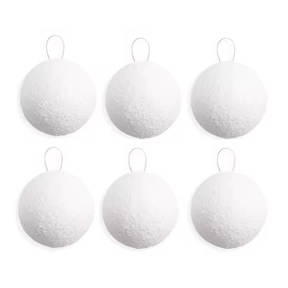 6pcs DIY Christmas Snowballs 4/6/8CM Christmas Hanging Balls  Home Xmas Decor