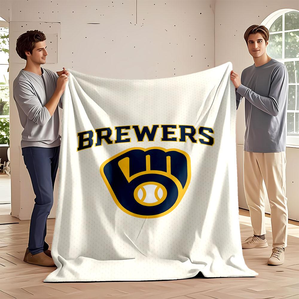 Milwaukee Brewers Logo Blanket Print Blanket Soft and Cozy Perfect for the Living Room Bed Sofa or a Nap,gift
