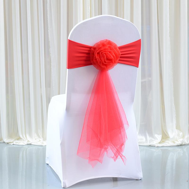10/20/30pc/set Red Wine Wedding Chair Bow Decoration Stretch Chair Sashes Knot Ties For Wedding Party Hotel Banquet Chairs Decor