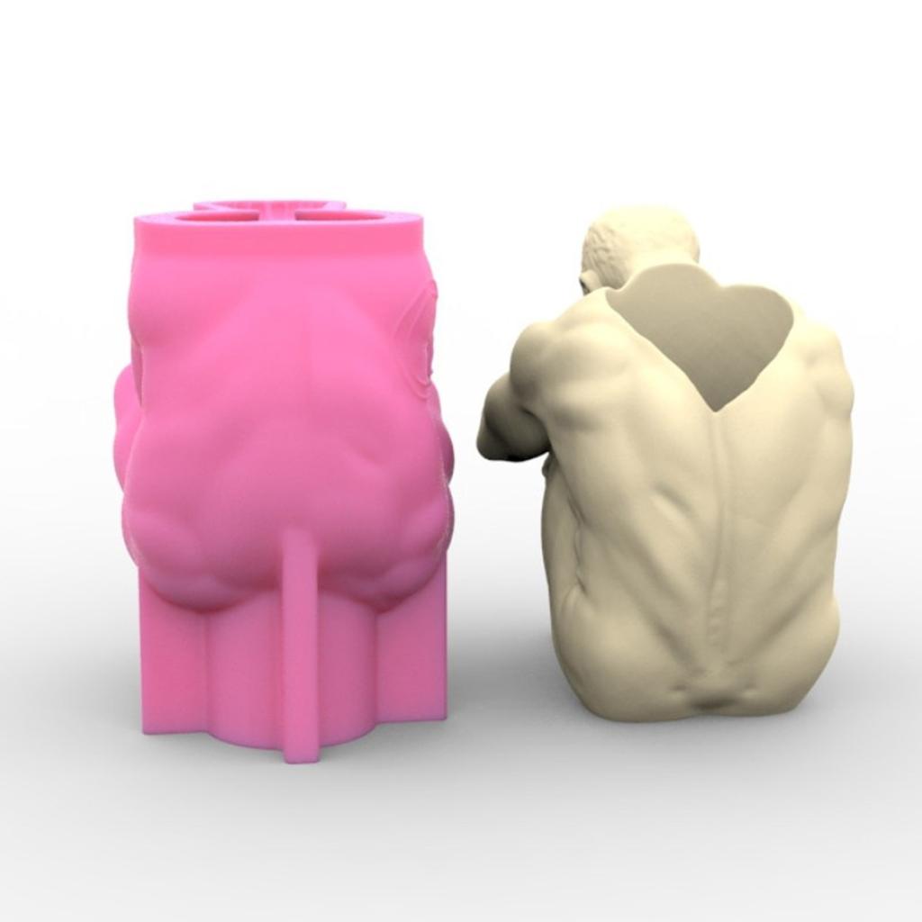 Candles Holder Resin Mold Gypsum Flower Pot Silicone Molds Yoga-man Epoxy Resin Casting Mold for DIY Jewelry Storage Box